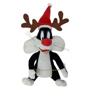 Looney Tunes Sylvester The Cat Reindeer Christmas Plush 10" ACE Russell Stover